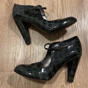 Marc Jacobs Green Patent Leather Crocodile Heels